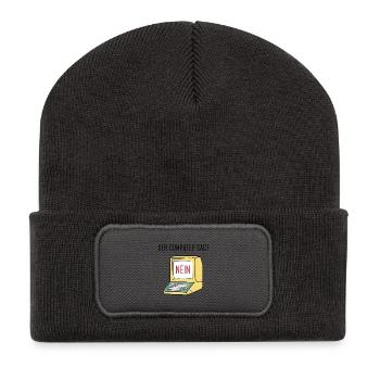 Retro Funny Computer Sagt Nein - Geeky Tech Nerd - Recycled Patch Beanie - dark grey - Front