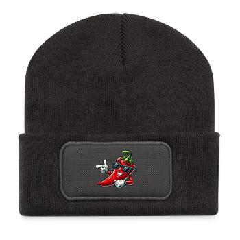 Cool chili - Recycled Patch Beanie - dark grey - Front