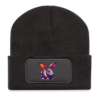 Lapin - Beanie recyclé à patch - charbon - Devant