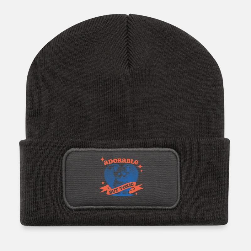 Adorable but Toxic - Recycelte Patch Beanie - Dunkelgrau