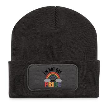 Stolzes Statement - Recycelte Patch Beanie - Dunkelgrau - Vorne