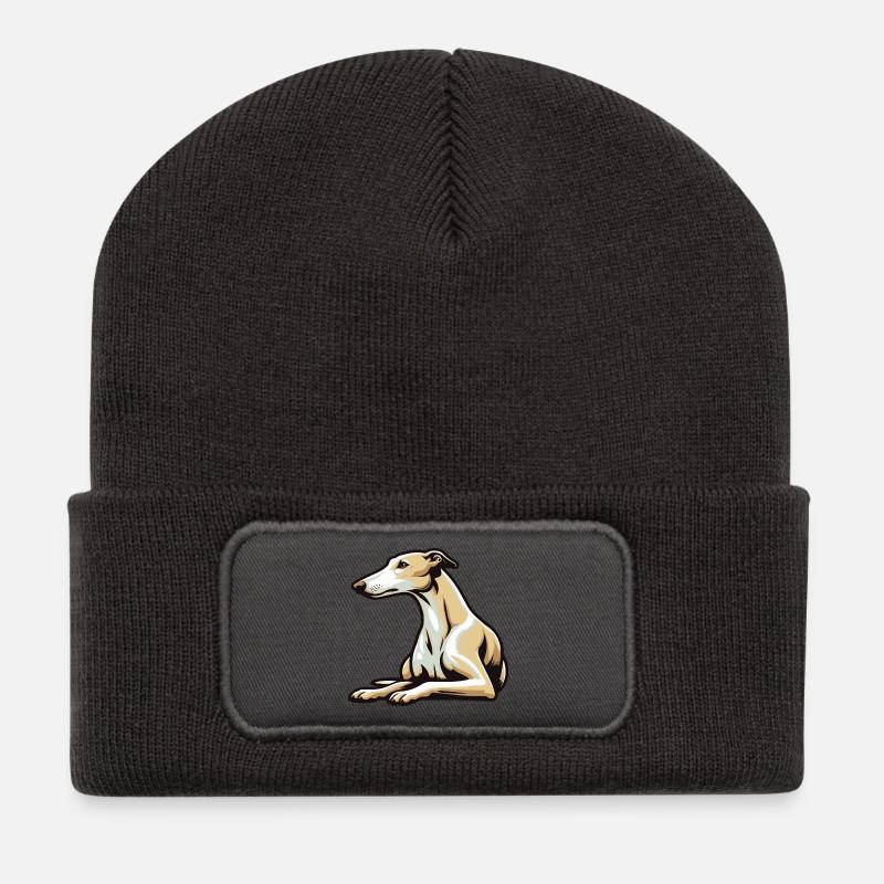 Lévrier - Beanie recyclé à patch - charbon