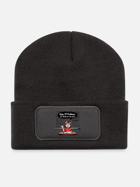 Mathe-Probleme - Recycelte Patch Beanie - Dunkelgrau