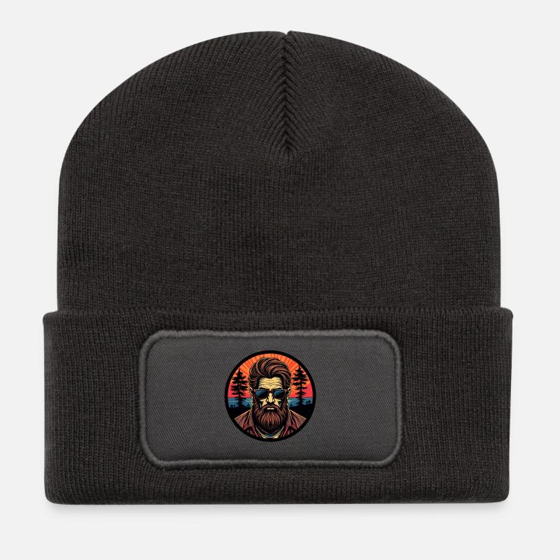 Bart-Mann - Recycelte Patch Beanie - Dunkelgrau
