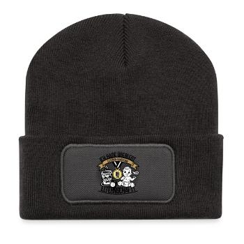 Ich habe überlebt – Eltern in Ruhestand - Recycelte Patch Beanie - Dunkelgrau - Vorne