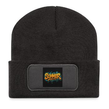 Été - Beanie recyclé à patch - charbon - Devant