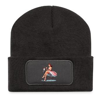 Femme Rockabilly Pina Colada Cadeau - Beanie recyclé à patch - charbon - Devant