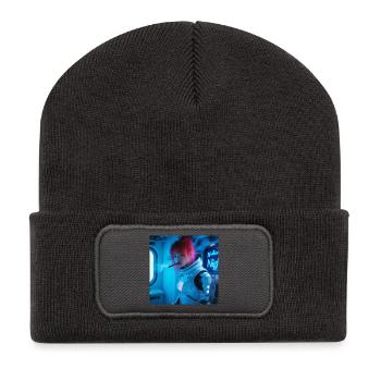 Space Soldier with a cigar - Recycled Patch Beanie - dark grey - Front