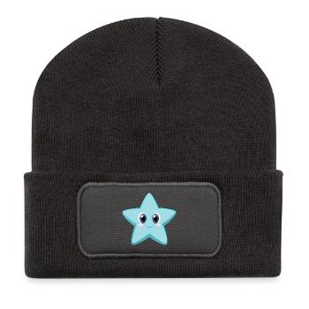 Merry and Smiling Starfish (v02) - Recycled Patch Beanie - dark grey - Front
