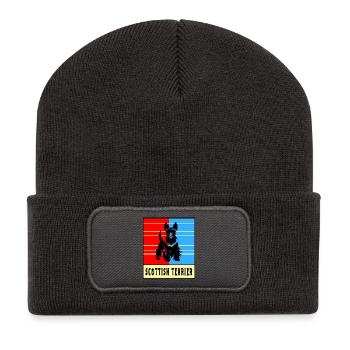 Scottish Terrier Vintage Design - Beanie recyclé à patch - charbon - Devant
