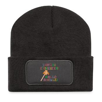 HOBBY HORSING - TSCHÜSS KINDERGARTEN HALLO SCHULE - Recycelte Patch Beanie - Dunkelgrau - Vorne