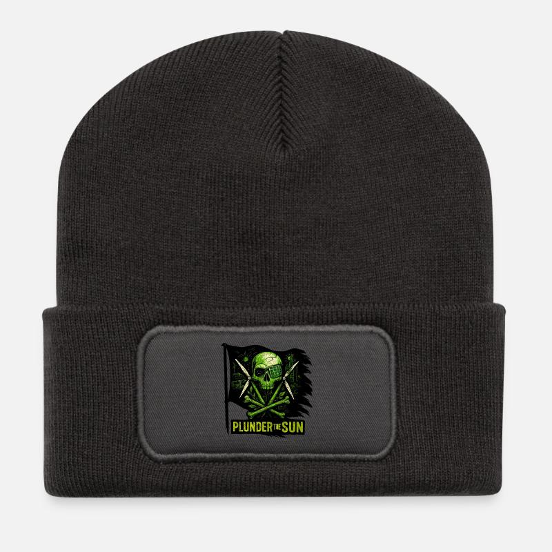 Plunder the Sun - Recycelte Patch Beanie - Dunkelgrau