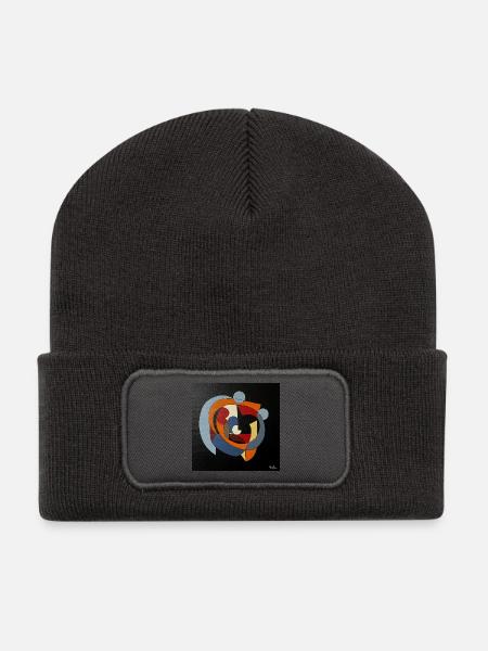 Artistic interaction in the play of colours - Recycled Patch Beanie - dark grey