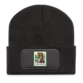 Nettoyeur de rues dans le style graffiti - Beanie recyclé à patch - charbon - Devant