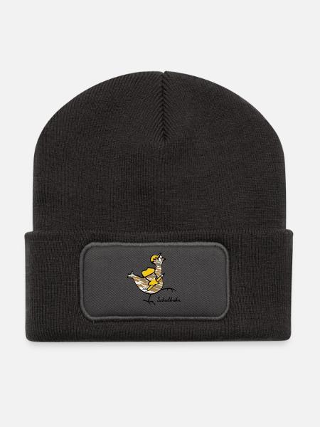 Poule d’école RIKELS : compagne forte dans la vie quotidienne - Beanie recyclé à patch - charbon