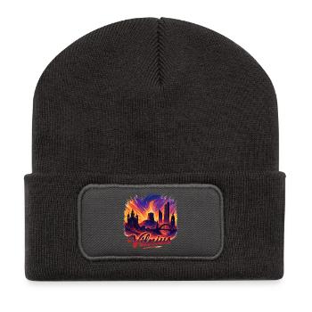 Vilnius Hauptstadt Litauen Baltikum Geschenk - Recycelte Patch Beanie - Dunkelgrau - Vorne