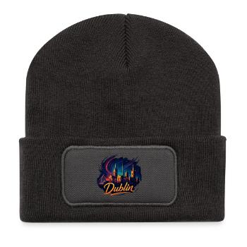 Dublin Capital Ireland Silhouette Gift - Recycled Patch Beanie - dark grey - Front