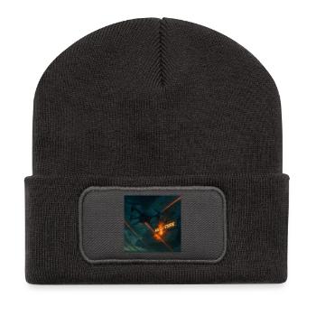 Image d’attaque futuriste de la base aérienne - Beanie recyclé à patch - charbon - Devant