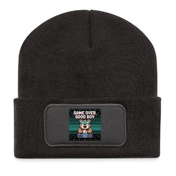 Retro Gaming Cute DJ Bear - Recycled Patch Beanie - dark grey - Front