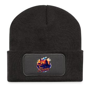 Florence Florence Ville Italie Silhouette Cadeau - Beanie recyclé à patch - charbon - Devant