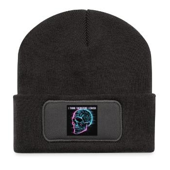 Cyberpunk Neon Skull - Recycled Patch Beanie - dark grey - Front