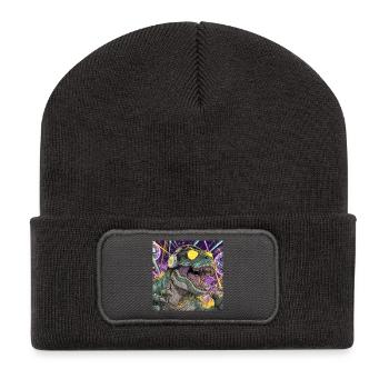 Party-Rex – Der König der Tanzfläche - Recycelte Patch Beanie - Dunkelgrau - Vorne