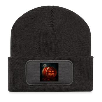 Halloween Pumpkin Gift - Recycled Patch Beanie - dark grey - Front