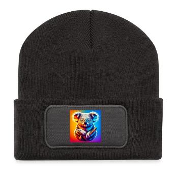 Koala - Recycelte Patch Beanie - Dunkelgrau - Vorne