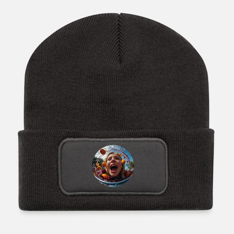 Malle Poolparty - Recycelte Patch Beanie - Dunkelgrau