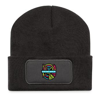 Electric Berlin - Recycelte Patch Beanie - Dunkelgrau - Vorne
