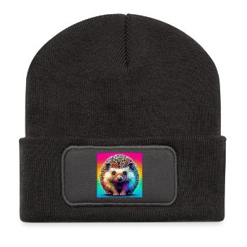 Igel - Recycelte Patch Beanie - Dunkelgrau - Vorne