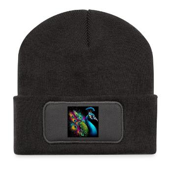 Pfau - Recycelte Patch Beanie - Dunkelgrau - Vorne