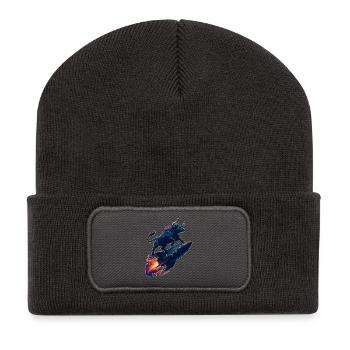 Stock Bull Bull Chart Profit Rocket Gift - Beanie recyclé à patch - charbon - Devant