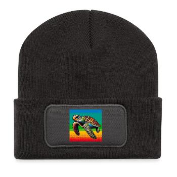 turtle - Recycled Patch Beanie - dark grey - Front