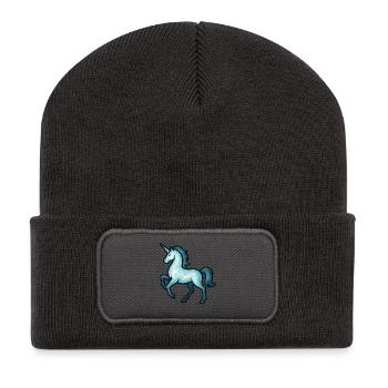 Soul Animal and Guardian Being: Unicorn - Recycled Patch Beanie - dark grey - Front