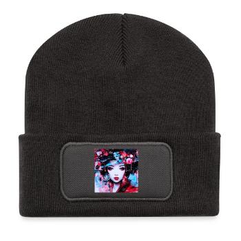 Portraits Urbains Inspirés Par Art Numérique - Beanie recyclé à patch - charbon - Devant