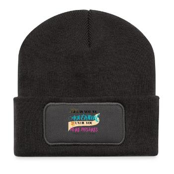 La vie n’est pas une aventure tant que vous ne faites pas d’erreurs - Beanie recyclé à patch - charbon - Devant