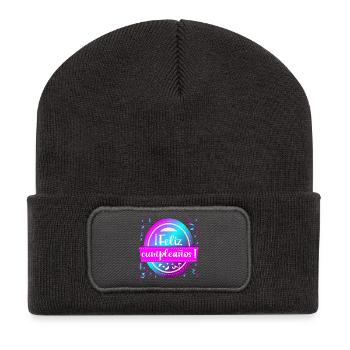 Bon anniversaire - Beanie recyclé à patch - charbon - Devant
