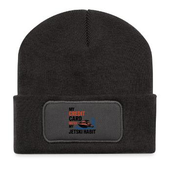 Humor Jetski Rider Ocean Addiction - Recycelte Patch Beanie - Dunkelgrau - Vorne