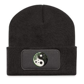 Yin and Yang Nature Version :) - Recycled Patch Beanie - dark grey - Front