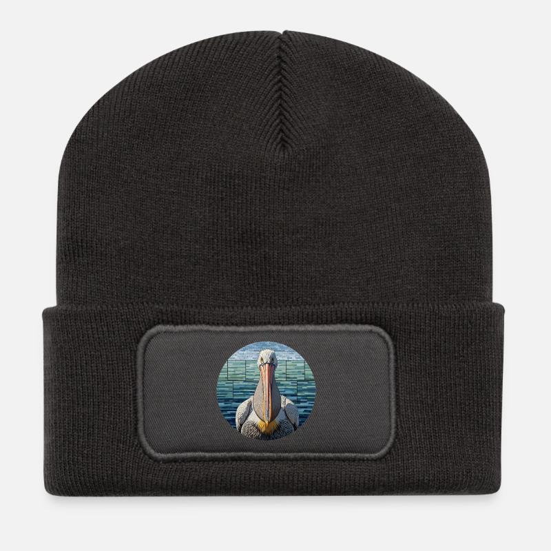 Mosaic Pelican - Recycled Patch Beanie - dark grey