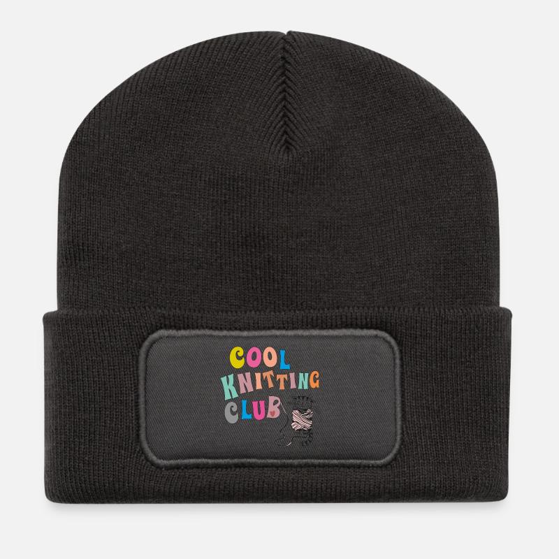 Cool Knitting Club - Recycelte Patch Beanie - Dunkelgrau