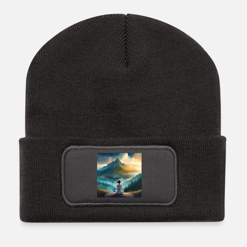 Die Welt ist voller Wunder - Recycelte Patch Beanie - Dunkelgrau