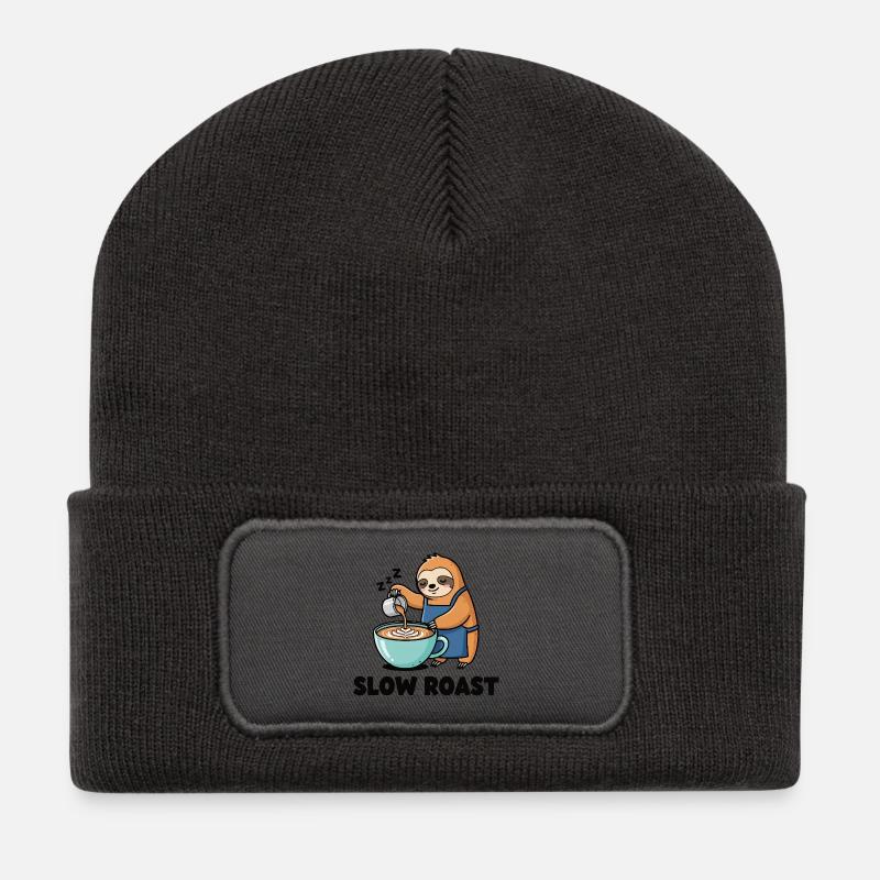 Fauler Latte - Recycelte Patch Beanie - Dunkelgrau