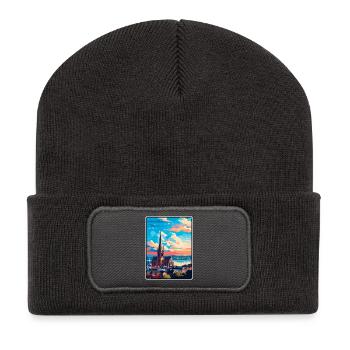 Maastricht Niederlande Reiseplakat Stadtbild WPA - Recycelte Patch Beanie - Dunkelgrau - Vorne
