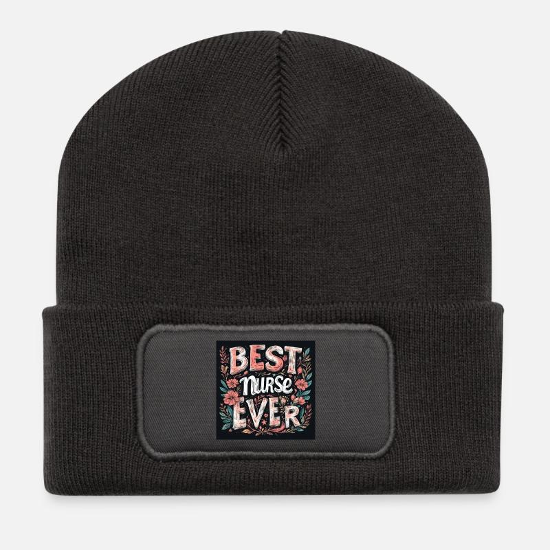 Wahre Krankenschwester, immer loyal - Recycelte Patch Beanie - Dunkelgrau