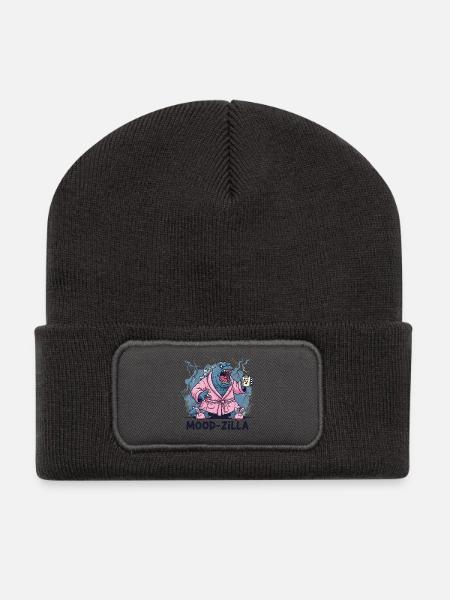 Morgendliche Wut - Recycelte Patch Beanie - Dunkelgrau