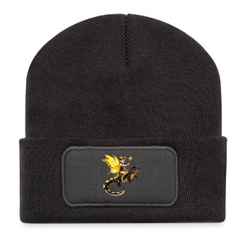 Fée Mouton Avec Des Ailes Sur Des Dragons - Beanie recyclé à patch - charbon - Devant