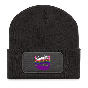Certified furry - Recycled Patch Beanie - dark grey - Front