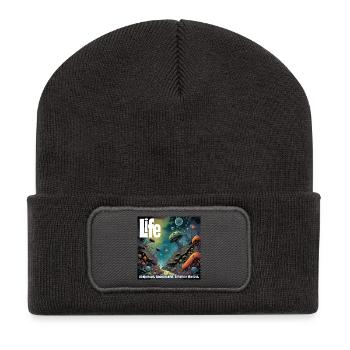 La vie, elle est partout - Beanie recyclé à patch - charbon - Devant